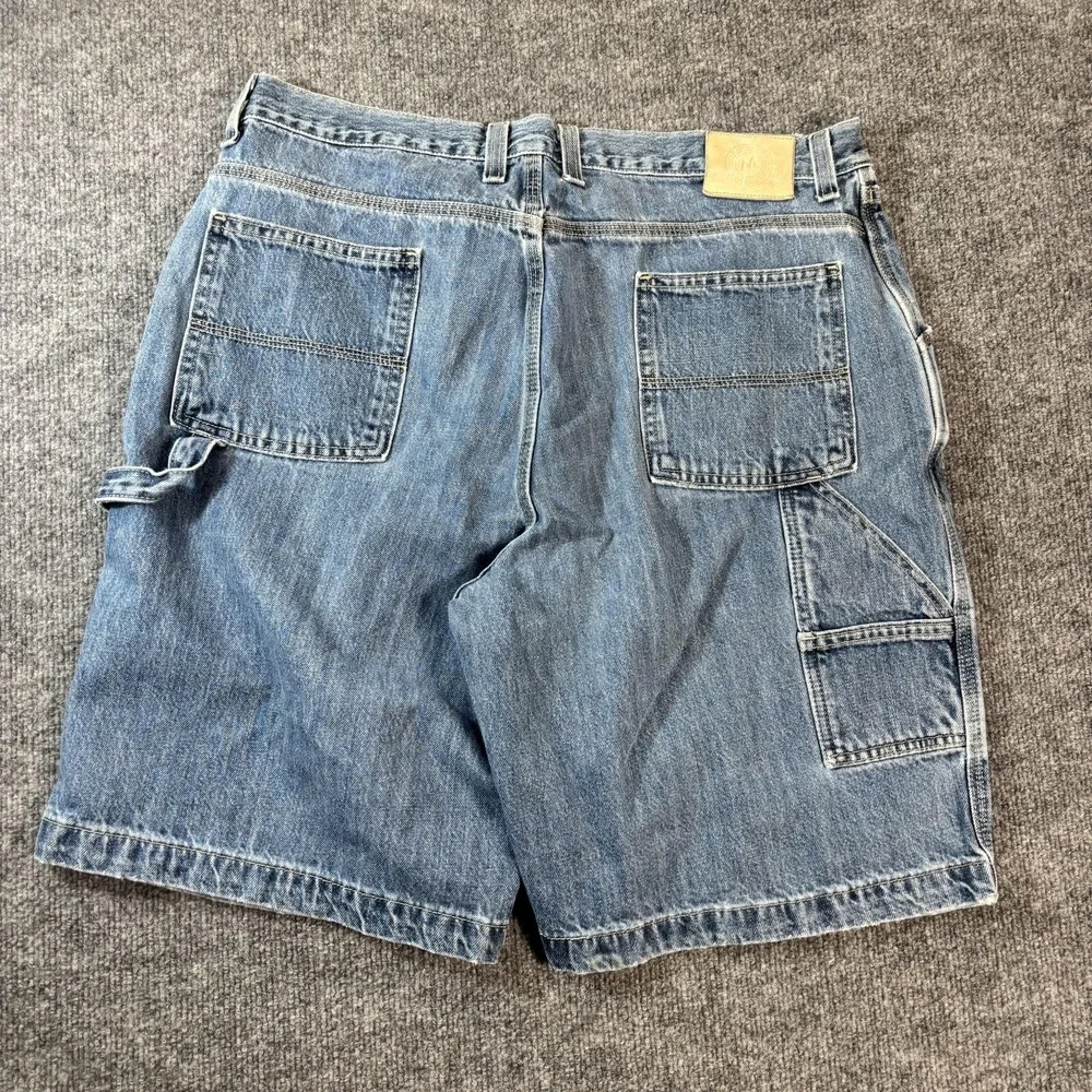 Lee Cargo‎ Shorts Mens 36 Blue Medium Wash Denim Relaxed Fit Workwear Utility